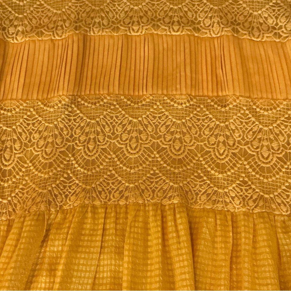 HD in Paris Yellow Eyelet Tiered Midi Dress - Picture 5 of 5